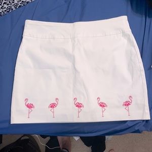 Bright white and neon pink flamingos! Resort wear SKORT! New w/o tags!